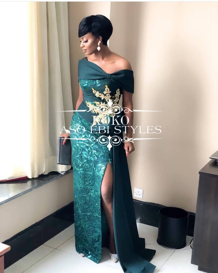 Look Every Inch Ravishing In These Dark Green Aso Ebi Styles 7