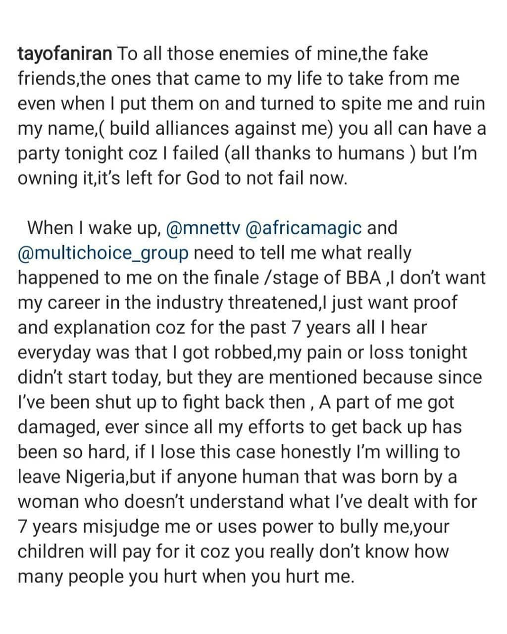 “I Was Threatened To Shut Up" - Tayo Faniran Slams Organizers Of Big Brother Africa Claims He Was Cheated Out Of Winning The Show 4
