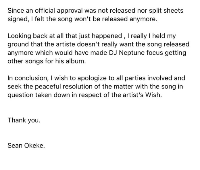 Rema's Manager, Sean Okeke Responds to DJ Neptune's Statement 5