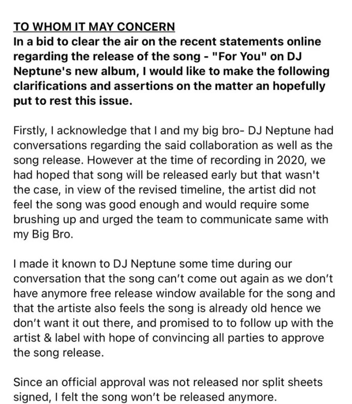 Rema's Manager, Sean Okeke Responds to DJ Neptune's Statement 4