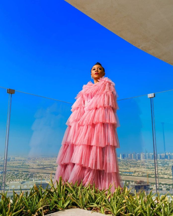 Ifu Ennada Is All Pink Ruffle Sexiness In This Sexy Outfit 3