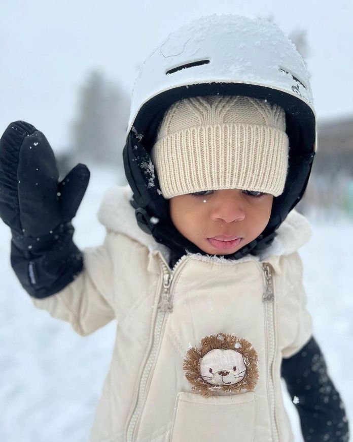 Snowed Up! BBNaija Nina Ivy Shares Stunning Snaps With Her Cute Son 2