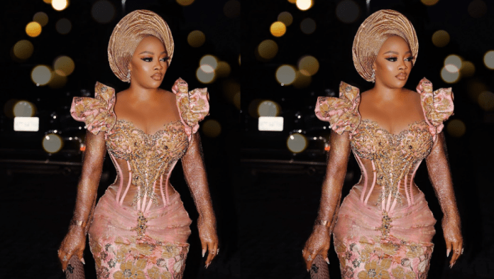 Toke Makinwa In This Aso Ebi Gown Is Perfection