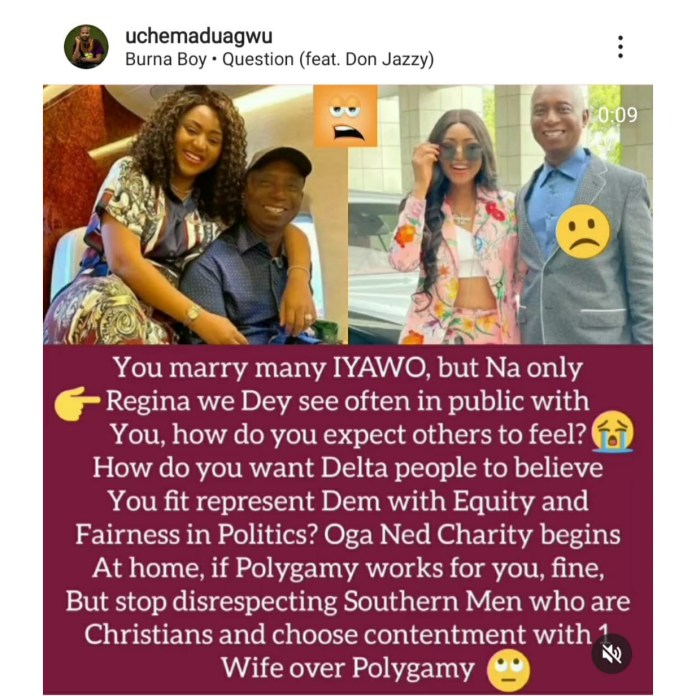 If You Are Proud Of Polygamy, How Come It's Only Regina You Carry To Campaigns And Not Your Other Wives - Uche Maduagwu Tackles Ned Nwoko 2