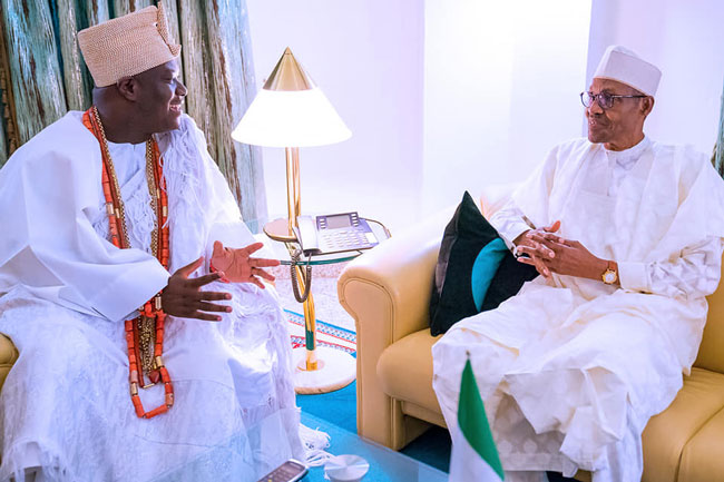 Ooni of Ife meets Buhari on Insecurity