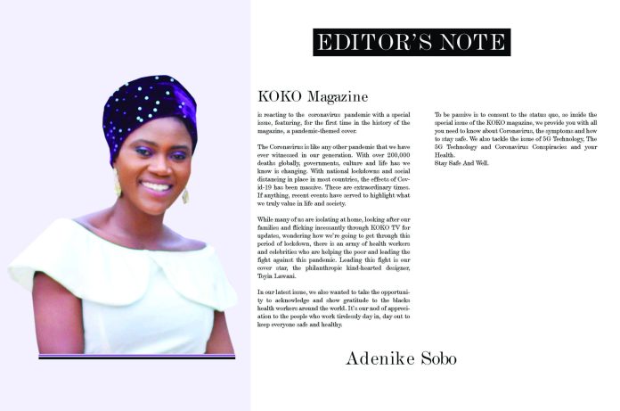 Toyin Lawani Is The Cover Star Of The KOKO Magazine Special Coronavirus Issue