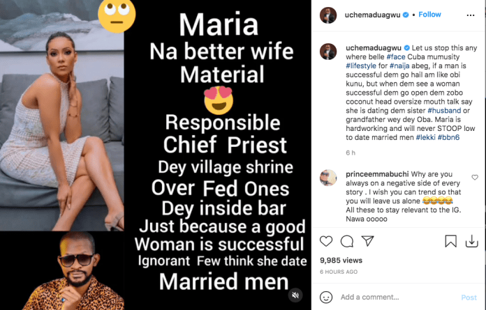 Uche Maduagwu Shares His Thoughts About The Maria Cheating Scandal 3