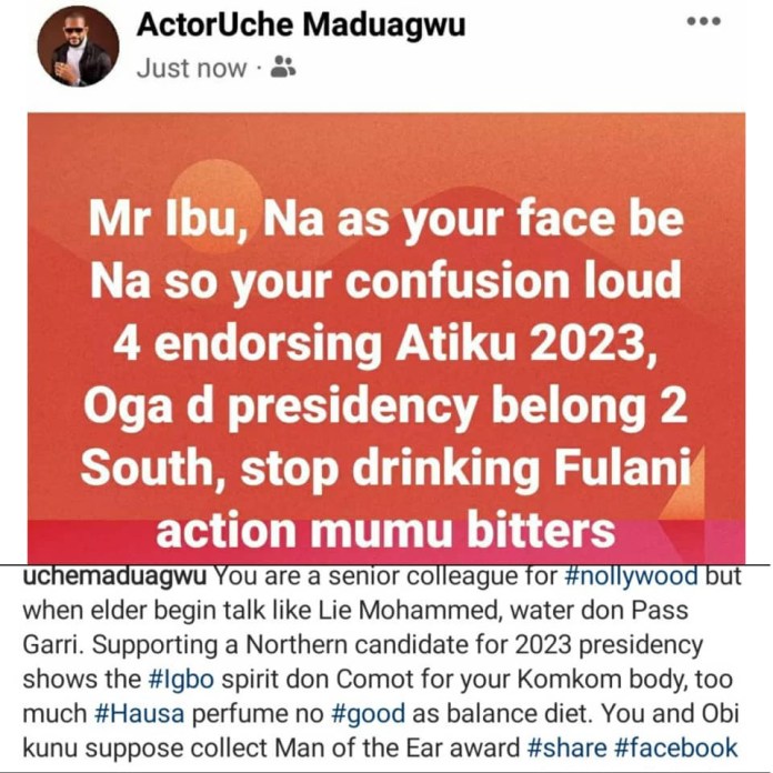 As Your Face Be Naso Your Confusion Loud For Endorsing Atiku For 2023 - Uche Maduagwu Slams Mr Ibu 3