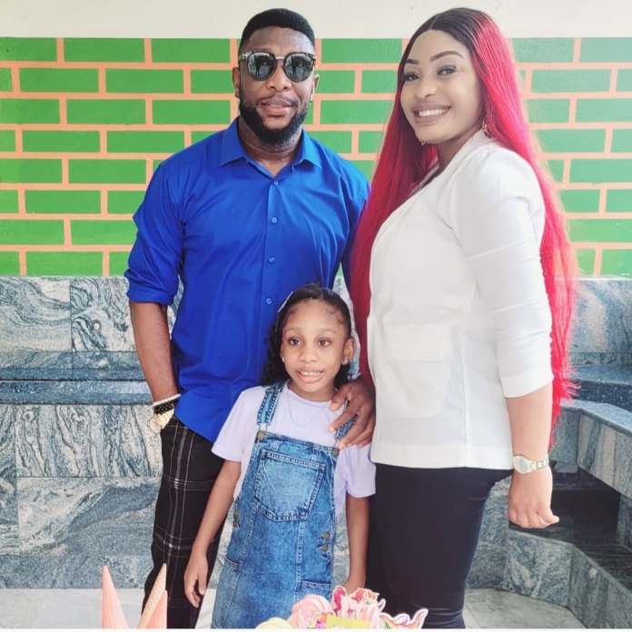 Tchidi Chikere And Wife Nuella Njubigbo Reunite To Celebrate Daughter's 7th Birthday