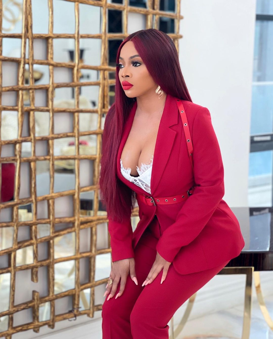 #BabyGirlForLife! Toke Makinwa Slays Differently In Red 2