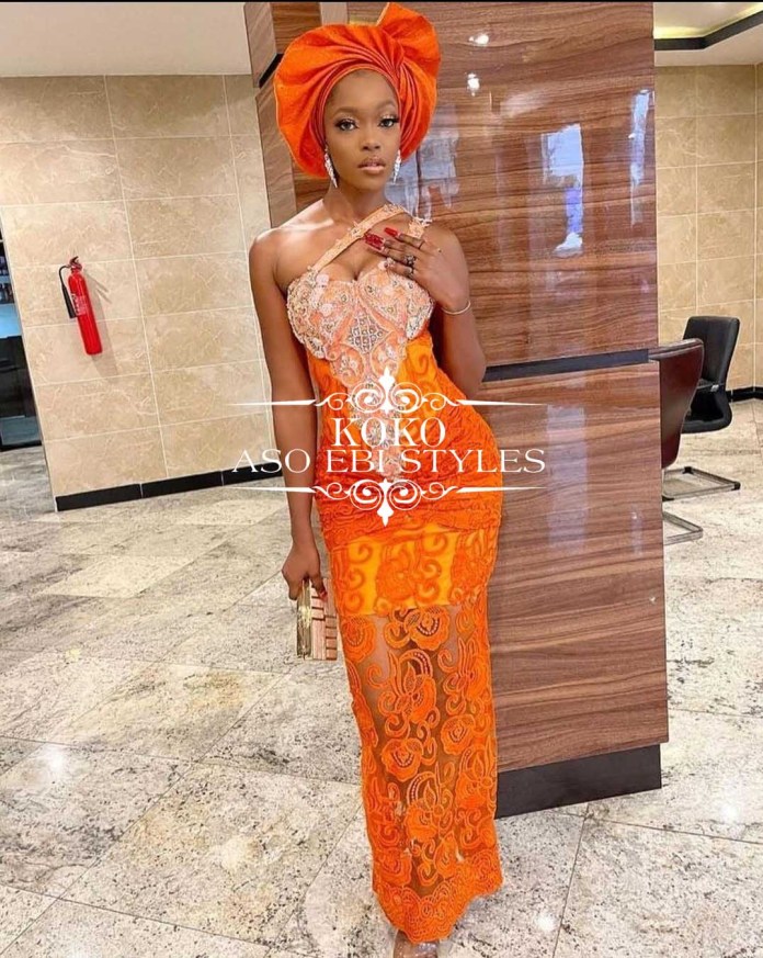 Burnt Orange aso ebi