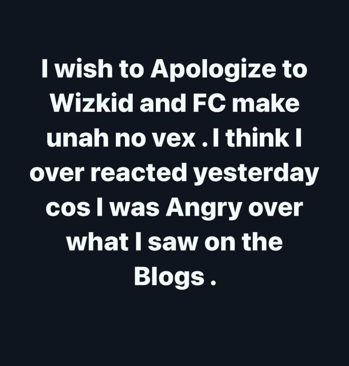 I Apologize To Wizkid FC - Uche Ogbodo 2