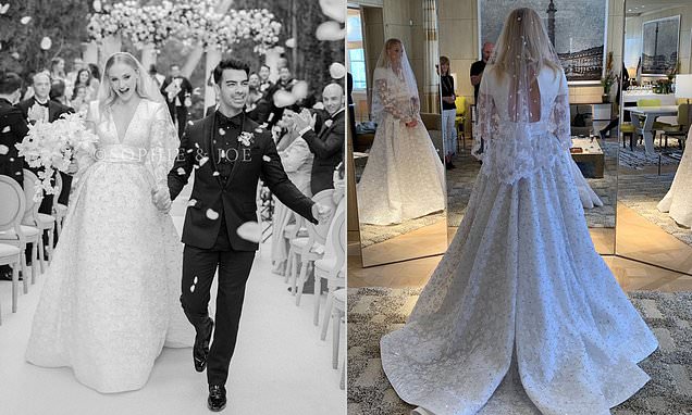 Sophie Turner's Louis Vuitton wedding gown took more than 350 hours to  assemble