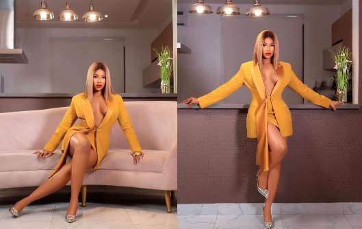 TBaby! Tacha Flaunts Her Sexy Cleavage In This Stunning Yellow Two-Piece