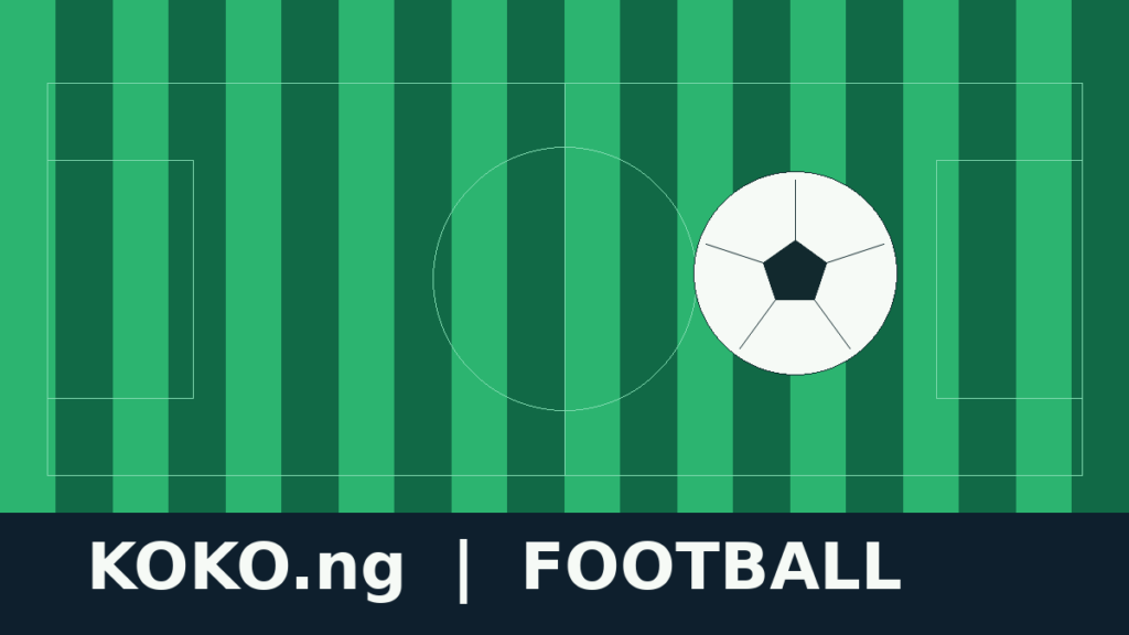 Illustrated football pitch and ball